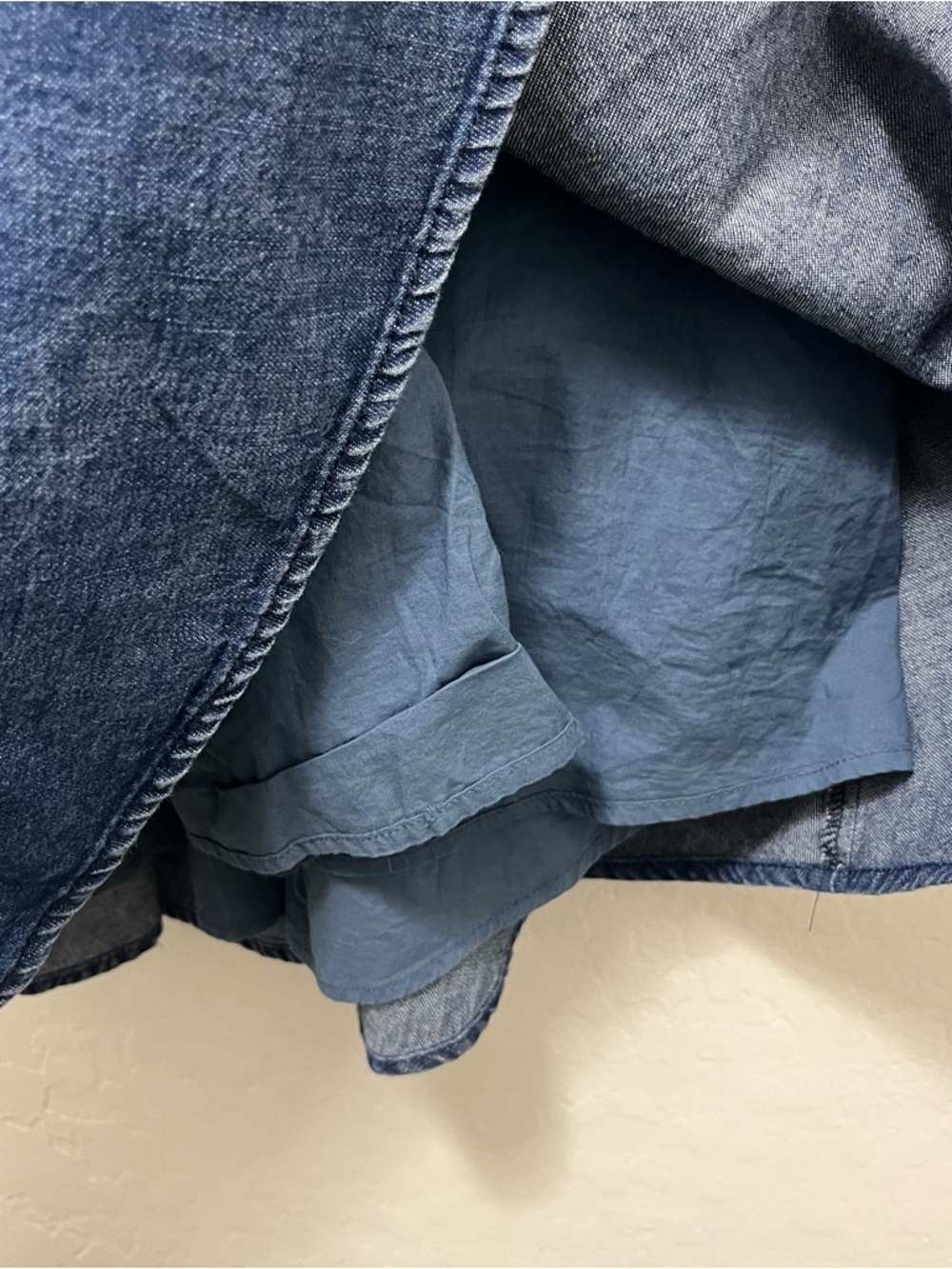 Free People Rising Sun Mini Denim Halter Dress Sz XL - Picture 5 of 12